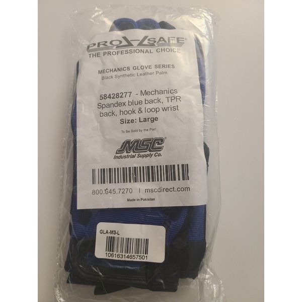 pro safe mecanic glove series black syntetic learher palm msc