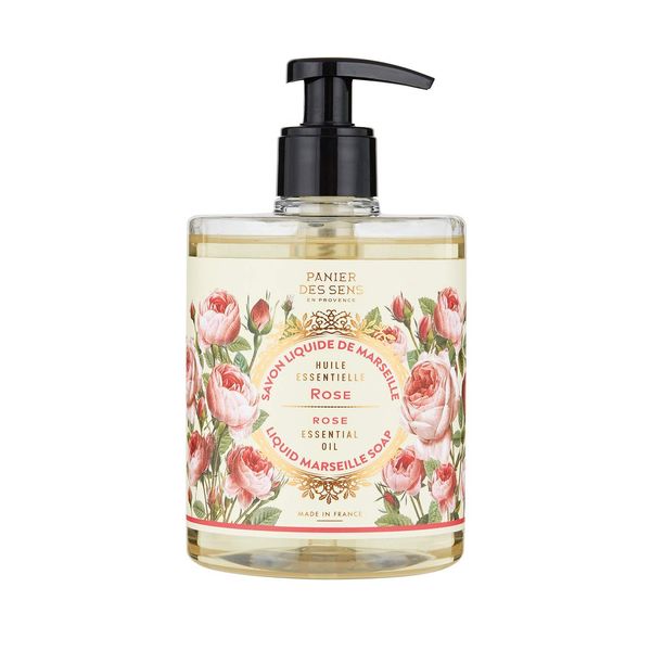 Panierdessens Panierdessens Essentials CA Liquid Marseille Soap, Rose, Body Soap, Diameter 3.3 x Height 5.8 inches (84 x 148 mm)