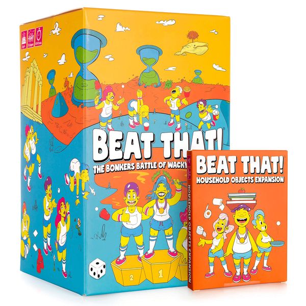 Beat That! Game - Party Games & Family Games, Games for Adults & Family Board Games for Kids and Adults - Garden Games - Family Card Games - Main Game & Household Objects Expansion Bundle