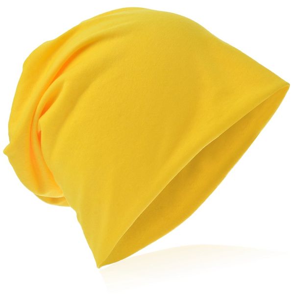 Beanie-Unifarbe-Gelb, one size