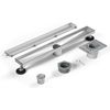 Linear Shower Drain 24" w/PVC Drain Base Brushed Stainless Steel Tile Inserted