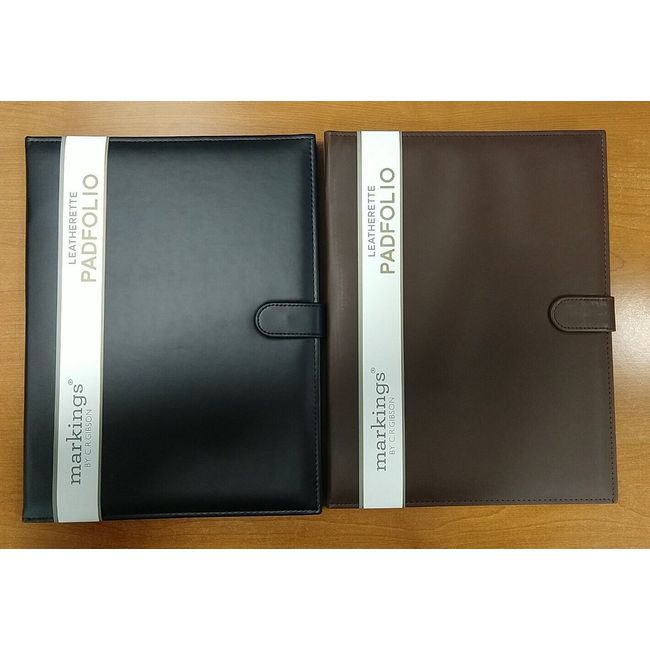 2 Pack: Markings by C.R. Gibson Professional Padfolio Leather Brown & Black  E2A