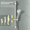 SAMODRA Shower Riser Rail with Adjustable Shower Head Holder,66 cm Wall Mounted Shower Slider Rail (Chrome)