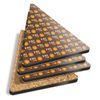 4 x Triangle Coasters - Autumn Fall Pattern Print Leaves Cork Backed MDF Glossy Tea Coffee Accessory #44177