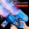 Fully Automatic Space Bubble Machine Gun Rocket 10 Hole Bubble Maker Toys PINK