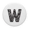 Letter W Initial Alphabet Black Monogram PopSockets Adhesive PopGrip