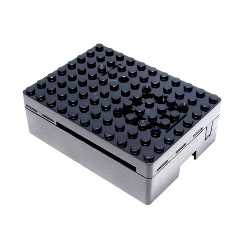 Raspberry Pi 4 Case - Pi-Blox Enclosure (Black)