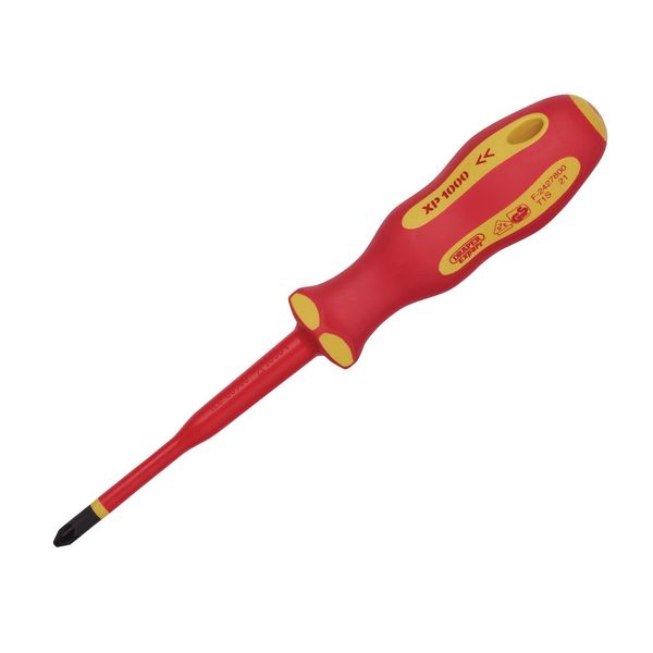 Draper 02166 XP1000 VDE Slimline PZ Type Screwdriver, No.2 x 100mm