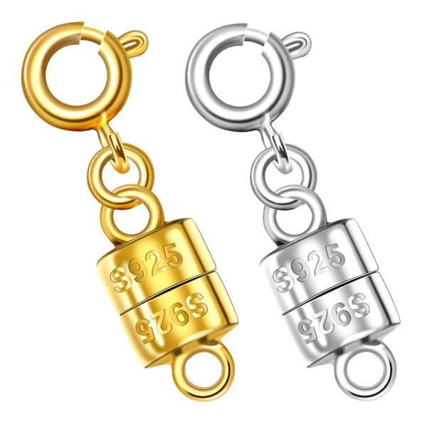 Kabwea 2 Pack 925 Sterling Silber MagnetverschlüSse FüR Ketten, KettenverläNgerung Silber, Verschluss füR ArmbäNder, Kettenverschluss, Armband Verschluss
