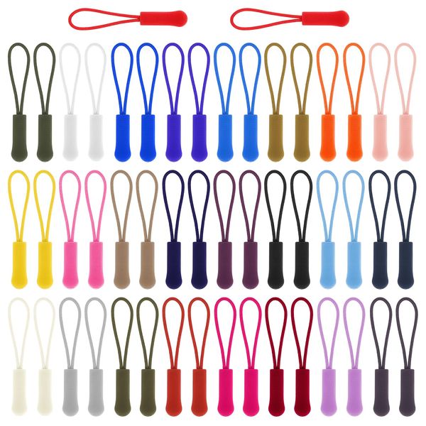 50 Pcs Zipper Pulls Replacement Colorful Zipper Pulls Broken Zipper Pull Replacement Luggage Jacket Zipper Pull Replacement Zipper Pull Replacements Repair Kit for Backpacks Purses Handbags