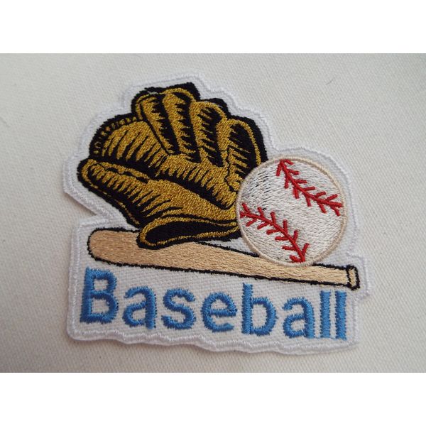 Baseball Glove & Bat Embroidery Iron-on Patch