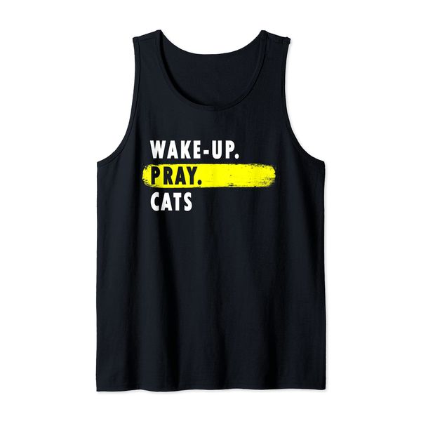 Wake Up, Pray, Cats - Novelty Hobby Tank Top