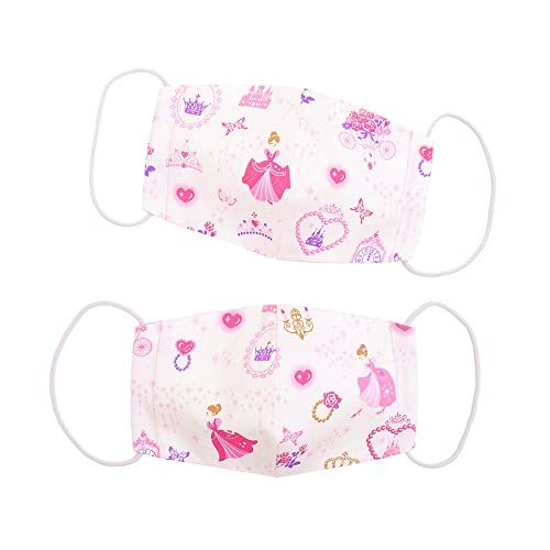 Children's Masks, Set of 2, Silver Ion Antibacterial Gauze, Powder Room Color with Princess Dress (White) N5316902