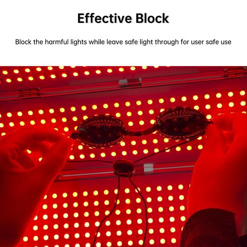 Protective Goggles for Red Light Therapy Pack of 2, Safety Glasses for Tanning Use, Eye Protection for Light Therapy without Blocking Light, Safe Transparent See-Through Material, Storage Box Included