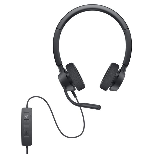 Dell WH3022 Pro Stereo Headset, Black (Renewed)