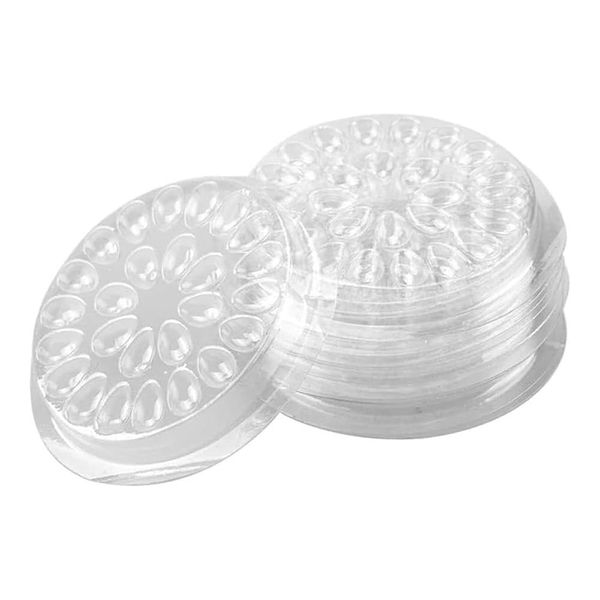 50pcs Eyelashes Glue Pallet, PVC Disposable Eyelash Glue Tray Transparent Plastic Eyelashes Extension Glue Stand Pads, for Glue, Tattooing Pigment, Ink