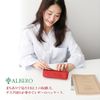 Albero AL-907 Pen Case, Genuine Leather, Compact - pink