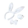 BinaryABC Easter Bunny Rabbit Costume Set,Ears Headband Bow Ties Tail Set,Halloween Costume Assesories(White)
