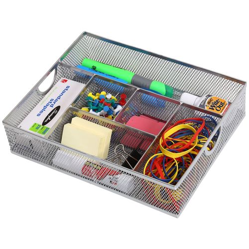 YBM HOME Cosmetic Storage Makeup Organizer Holds Your Cosmetics, Makeup Brushes, Pencils and Accessories, Designed for Vanity Bathroom or Counter Dresser, Stainless Steel Mesh Design 1152