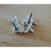 Sterling Silver TINY 8x11mm Turquoise chip Blue Fish Stud Earrings