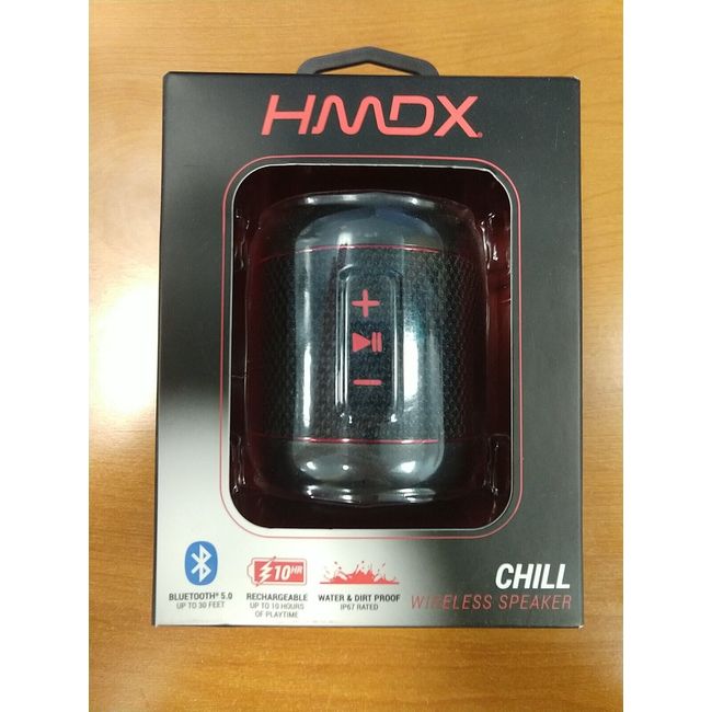 HMDX Chill Portable Bluetooth Speaker MP3 Player Accessories Black/Red -  E12D