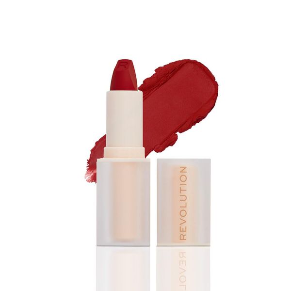 Revolution Beauty, Lip Allure Soft Satin Lipstick, Highly Pigmented & Smudge Proof, Long Lasting Creamy Satin Finish, Contains Vitamin E, CEO Brick Red, 0.11 Oz