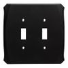 W34475-FB Double Switch Cover Plate Flat Black