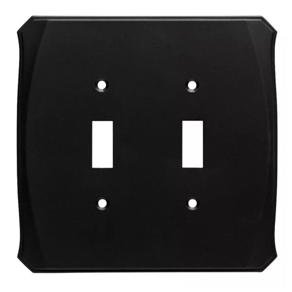 W34475-FB Double Switch Cover Plate Flat Black