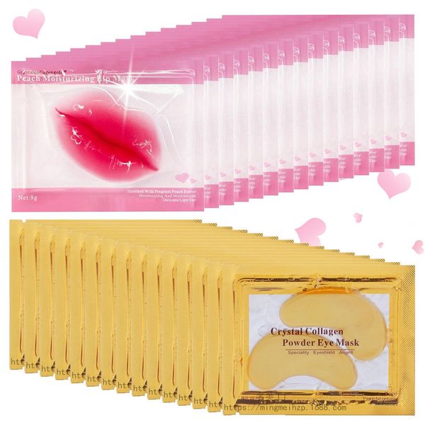 KYTVPL Lip Mask & Under Eye Mask, Crystal Collagen Eye Patches for Puffy Eyes, Effectively Nourishes the Lip & Eye Skin