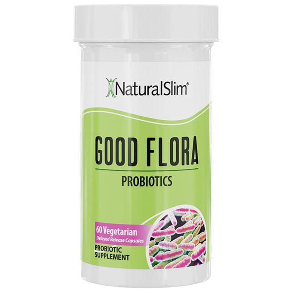 NaturalSlim Good Flora – Probiotics for Digestive Health, Intestinal Flora and Immune Support with Lactobacillus Acidophilus Probiotic | 7 Powerful Probiotic Strains | Gluten Free - 60 Capsules