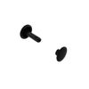 Double Cap Rivet, Black Matte, Solid Brass-LL (100 sets per bag), Multiple Sizes
