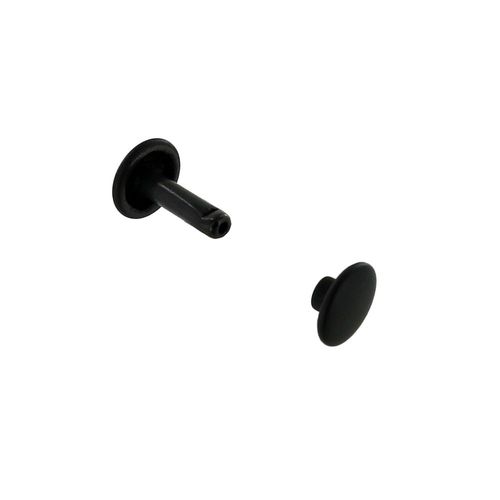 Double Cap Rivet, Black Matte, Solid Brass-LL (100 sets per bag), Multiple Sizes