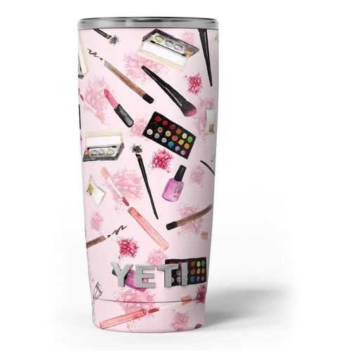 Design Skinz The Pink Out of the MakeUp Bag Pattern - Skin Decal Vinyl Wrap Kit compatible with the Yeti Rambler Cooler Tumbler Cups
