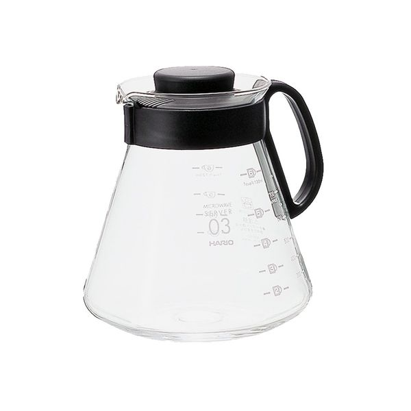 Hario V60 Glass Range Coffee Server, 800ml, Black