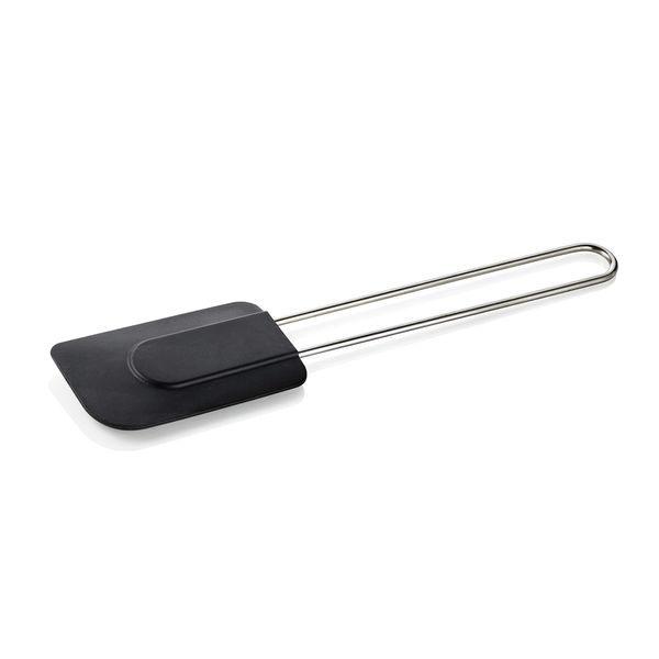 Teigspatel mit Edelstahlgriff, 27 cm, schwarz, Silikon