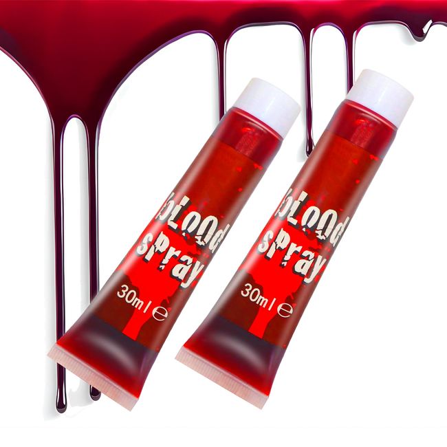 Fake Blood Halloween Makeup Adults,Realistic Washable Special Effects SFX, Fake Blood for Clothes,Fale Blood Makeup Kit,Cosplay Horror Vampire Zombie Make Up