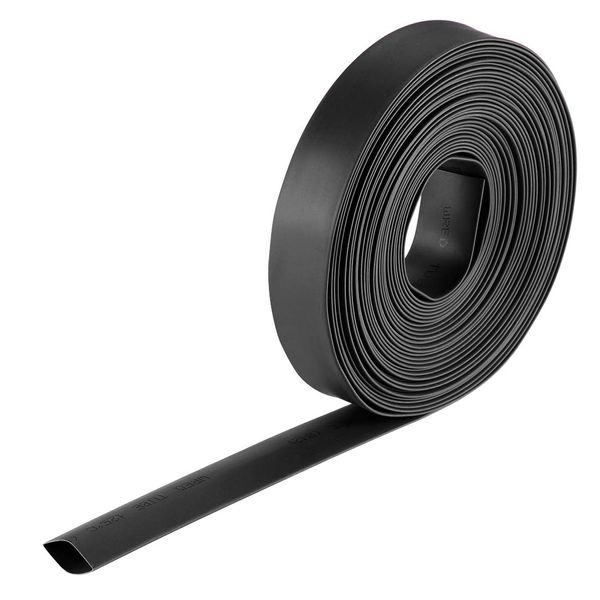 sourcing map Heat Shrink Tubing, 1/2"(12mm) Dia 2:1 rate Shrinkable Tube Cable Sleeve 7m - Black