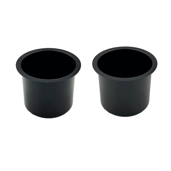 SEETOOOGAMES Jumbo Aluminum Drop-in Poker Table Cup Holder Insert (Pack of 2) (Black)