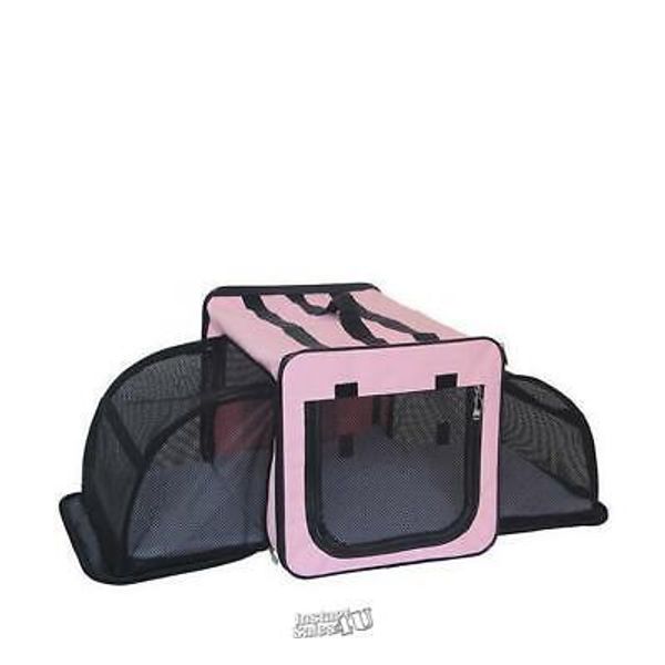 Pet Life Capacious Lightweight Collapsible Dog Crate Pink Large 31.9"Lx22.8"Dx22