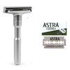 Safety Razor, Double Edge Razor - Adjustable Double Edge Razor + 5 Astra Blades