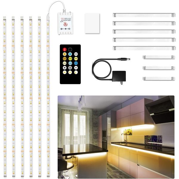 Under Cabinet Lights, 6 PCS Under Cabinet Lighting with Remote, Dimmable LED NEW