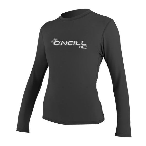 O'Neill Women's Basic Skins Upf 50+ Long Sleeve Sun Shirt, Black, Medium