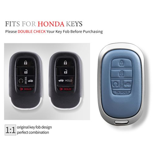 OFFCURVE Key Fob Cover for Honda, Special Car Key Case Compatible with 2022 2023 Honda Civic Accord HR-V CR-V Pilot Sport SI EX EX-L Touring 5 Buttons Smart Key Protector Car Accessories, Blue