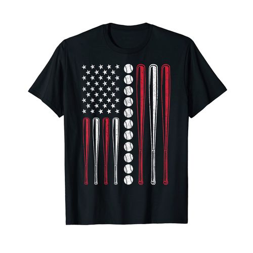 American Flag Baseball Team Gift for Men Boys Girls Women T-Shirt