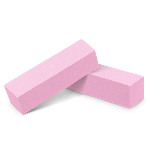 LillyVale Nail Buffer Block 4 Way Nail Files Tips 12 Grit Nail Art Sanding Tools for Gel Natural Acrylic Nails Salon Manicure Pedicure White Pink (Pink, 2PCS)