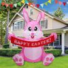 5FT Pink Rabbit Inflatable Easter Cute Bunny LED Lights Outdoor Garden Yard Deco