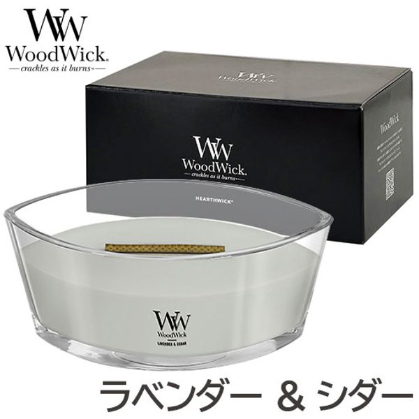 (Domestic authorized dealer)<br> WoodWick Aroma Candle Hearthwick (Lavender &amp; Cedar)<br> ☆Special gift box included☆<br> WW944-05-119<br><br> Premium Crackling Lavender White Amber Cypress Fragrance Interior Bonfire Candle Woodwick