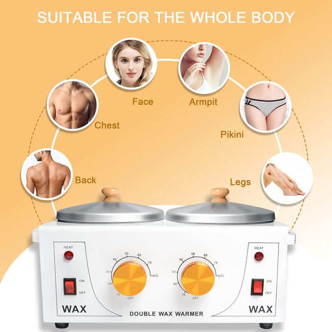 Double Pot Electric Wax Warmer for Hair Removal or Paraffin