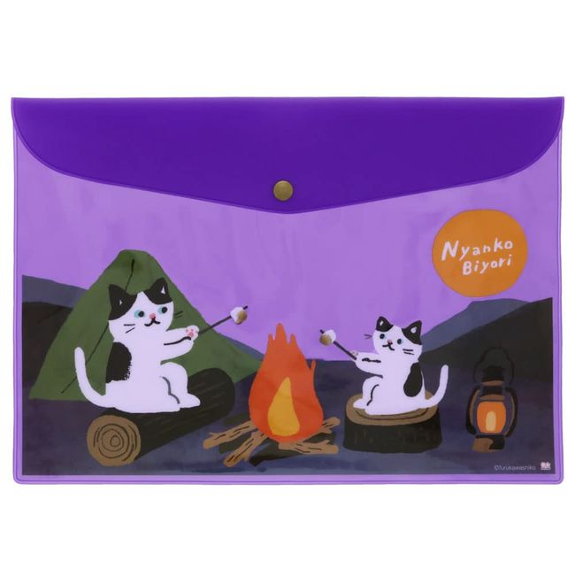 Sun-Star Stationery S8726116 Nyanko Biyori Flat Case, Camping, Takibi