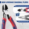 WORKPRO Diagonal Cutting Pliers with Wire Stripper, 200mm Heavy Duty Cr-V Wire Cutters, Multi-Function High Leverage Side Cutters Industrial Pliers